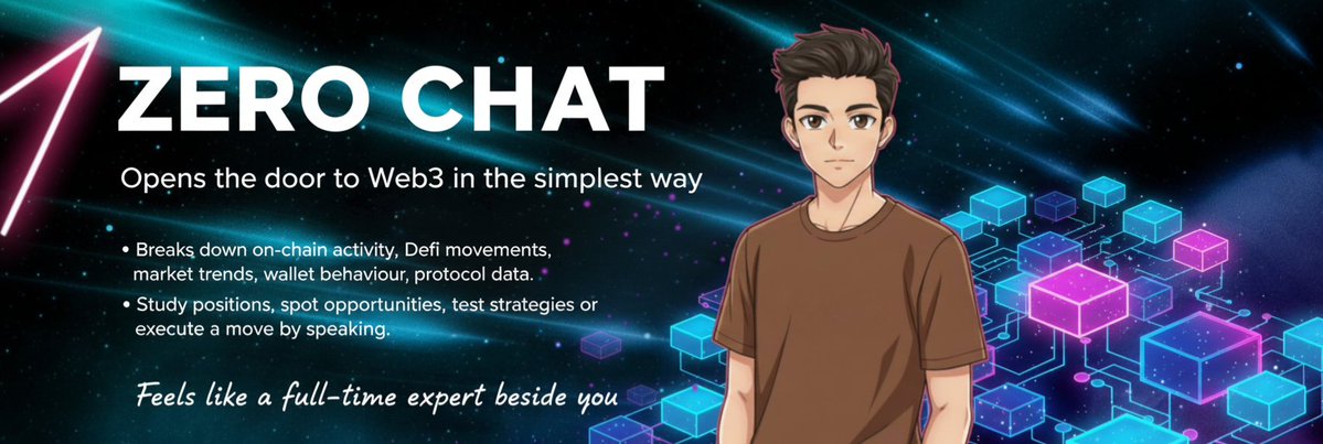 AmanHunts's tweet image. Zero Chat opens the door to Web3 in the simplest way.

Ask a question and it breaks down on-chain activity, DeFi movements, market trends, wallet behaviour, protocol data and everything in between.

You can study positions, spot opportunities, test strategies or even execute a…