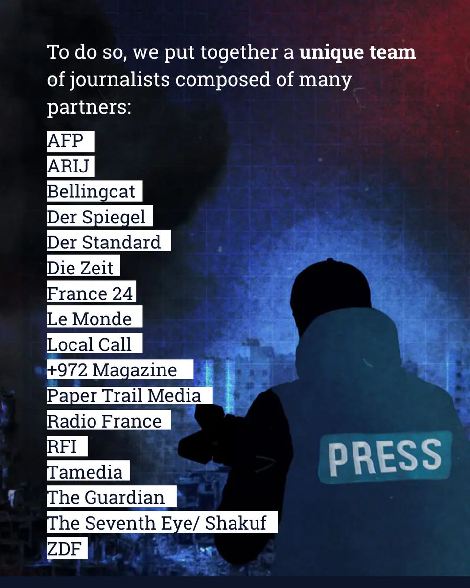 FbdnStories's tweet photo. We are honored to share with you that our #GazaProject investigation — led by Forbidden Stories in collaboration with over a dozen media partners — won an @anthemawards. The award’s winners are selected by the International Academy of Digital Arts and Sciences in New York. (Français en bas 👇)

Since October 7, 2023, over 245 Palestinian journalists have been killed in Gaza. Journalists in the West Bank have also experienced an increase in harassment and violence by the Israeli military and settlers. 

The #GazaProject, which has reached at least 34.4 million people and was cited by UN Special Rapporteur @Irenekhan, took forward the unfinished reporting of Palestinian journalists who were killed or injured in both Gaza and the West Bank. With our media partners, we investigated the targeting of several Gazan reporters and media buildings by Israeli forces and revealed the Israeli government’s strategies to exonerate itself of any responsibility in the deaths of these journalists.

Our thoughts remain with the Palestinian journalists still facing violence and attacks in Gaza and the West Bank. 🧵 1/6