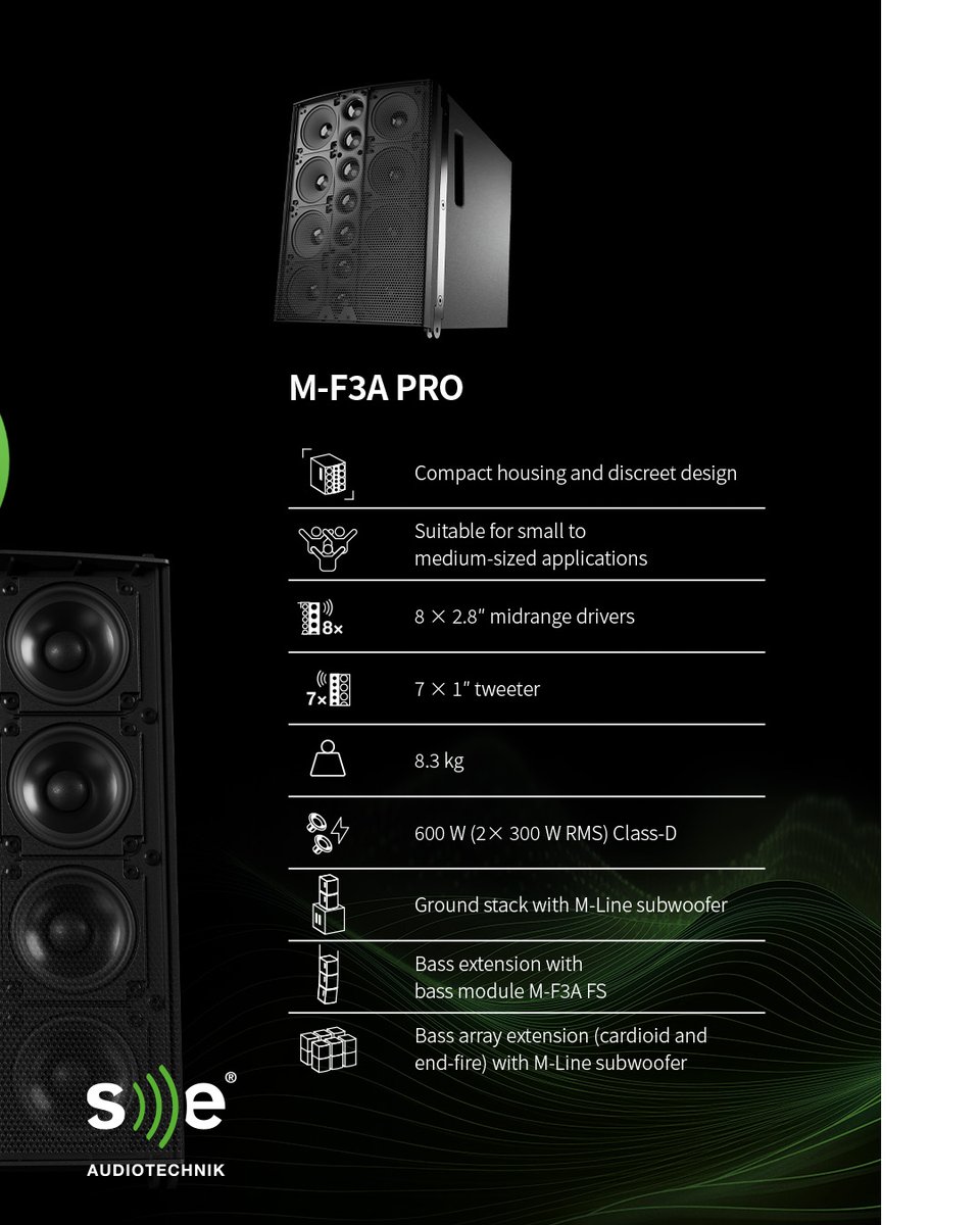 SEAudiotechnik's tweet image. Which pro sound are you after?
M-F3A PRO = Small/medium gigs
M-F3A PRO MAX = Medium/large venues

🔗 se-audiotechnik.de/spotlight/m-f3…
🔗 se-audiotechnik.de/spotlight/m-f3…

#MF3APROMAX #LineArray #seaudiotechnik #MF3APRO