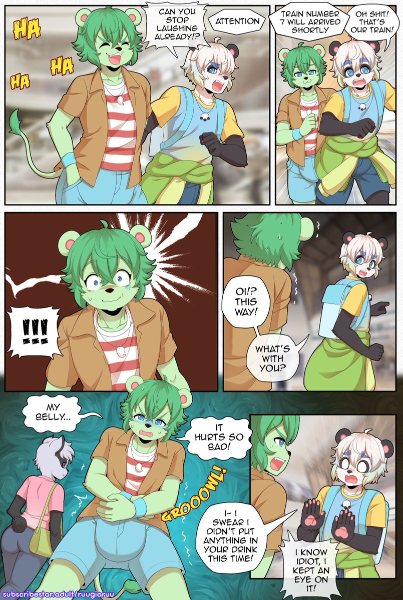 Ruu Comic – Page 128  Oh nooo~ Looks like the though lion need to go... potty!