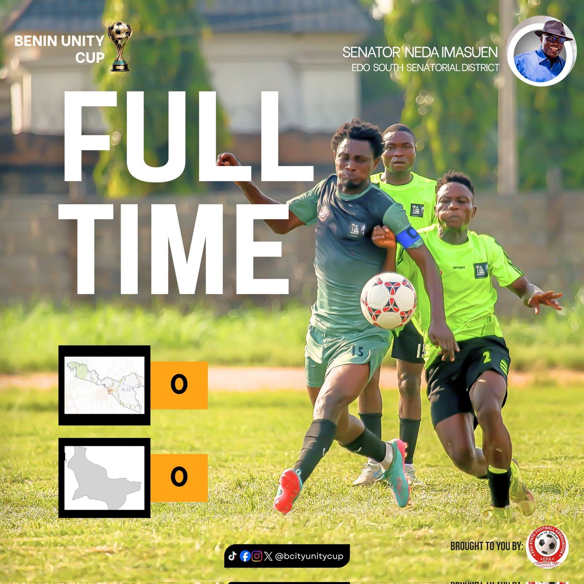 edostate_fa's tweet image. 🚨 BENIN UNITY CUP — OPENING MATCH

FT: Ovia North-East 0️⃣-0️⃣ Ikpoba-Okha

📍 Crescent Sports Club, Irhirhi. 

We begin the Benin Unity Cup with a stalemate.

#BeninUnityCup25byNeda
#SenatorNedaImasuen
#EdoSouthSenatorialDistrict
#UnityThroughSports