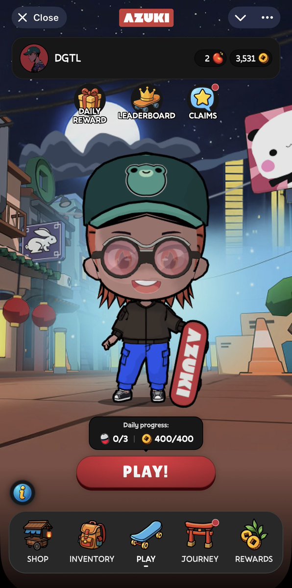 dgtlemissions's tweet image. I’ve been spending a lot of time with Azuki Alley Escape lately, and honestly, it’s been a blast.

The game loads almost instantly in Telegram, one tap and you’re in the alley. The controls feel natural, and there’s this smooth rhythm to the runs that makes it really easy to just…