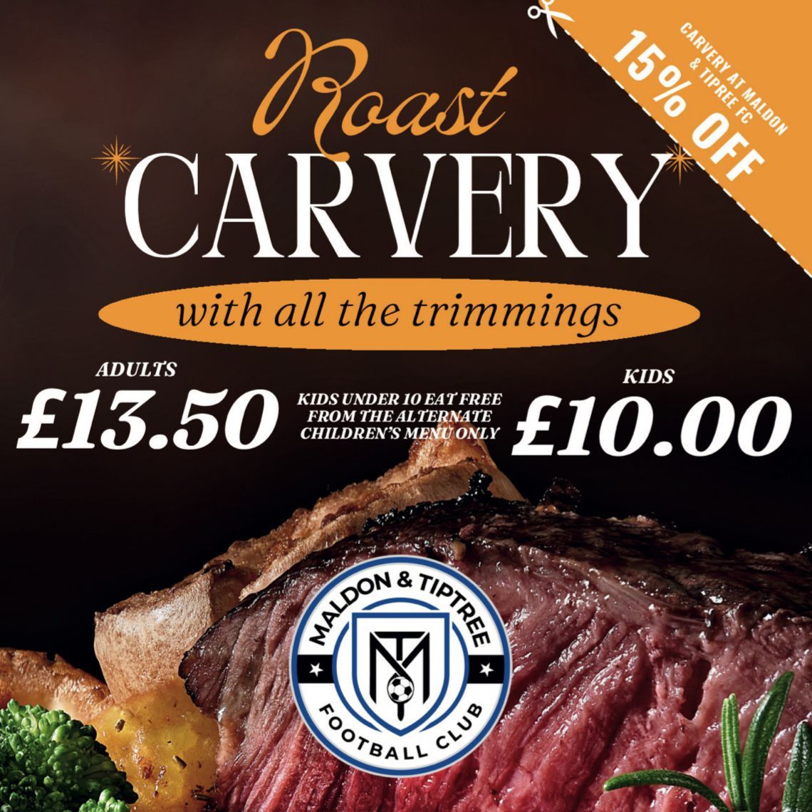 🔥 SUNDAY’S ARE FOR ROASTS! FOR MALDON’S BEST REST YOU HEAD TO THE JAMMERS SPORTS BAR 🍓

All the trimmings! Proper gravy! Massive Yorkies! Moorish deserts!  

Book your table early! It packs out every week!

🍽️ Adults £13.50 | Kids £10 | Under 10s eat free (children’s menu only)