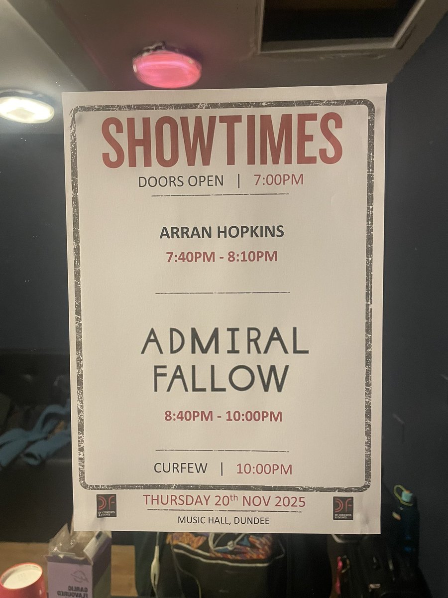 Tonight at Music Hall, Dundee.