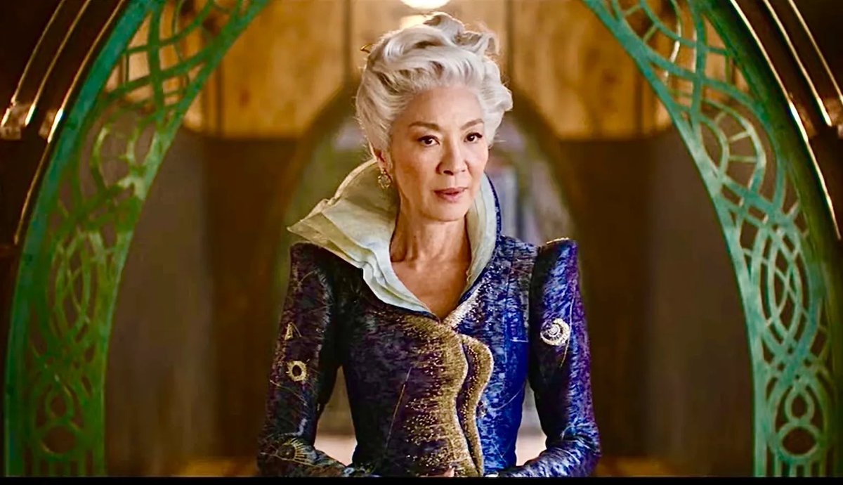 popphits's tweet image. Say what you will about Madame Morrible, but the woman keeps a job. She goes from professor to press secretary to wedding officiant to weather girl and has she got news for you!