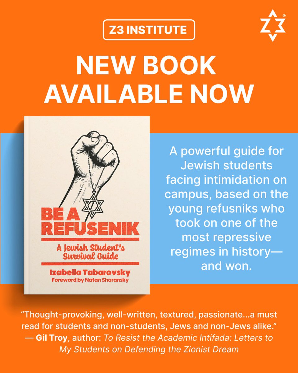 z3_project's tweet image. Introducing the latest book from the Z3 Institute: Be a Refusnik: A Jewish Student’s Survival Guide, by @IzaTabaro!

Young American Jews today face pressure to hide or abandon core parts of their identity.

In Be a Refusenik, Izabella Tabarovsky draws powerful parallels to the…