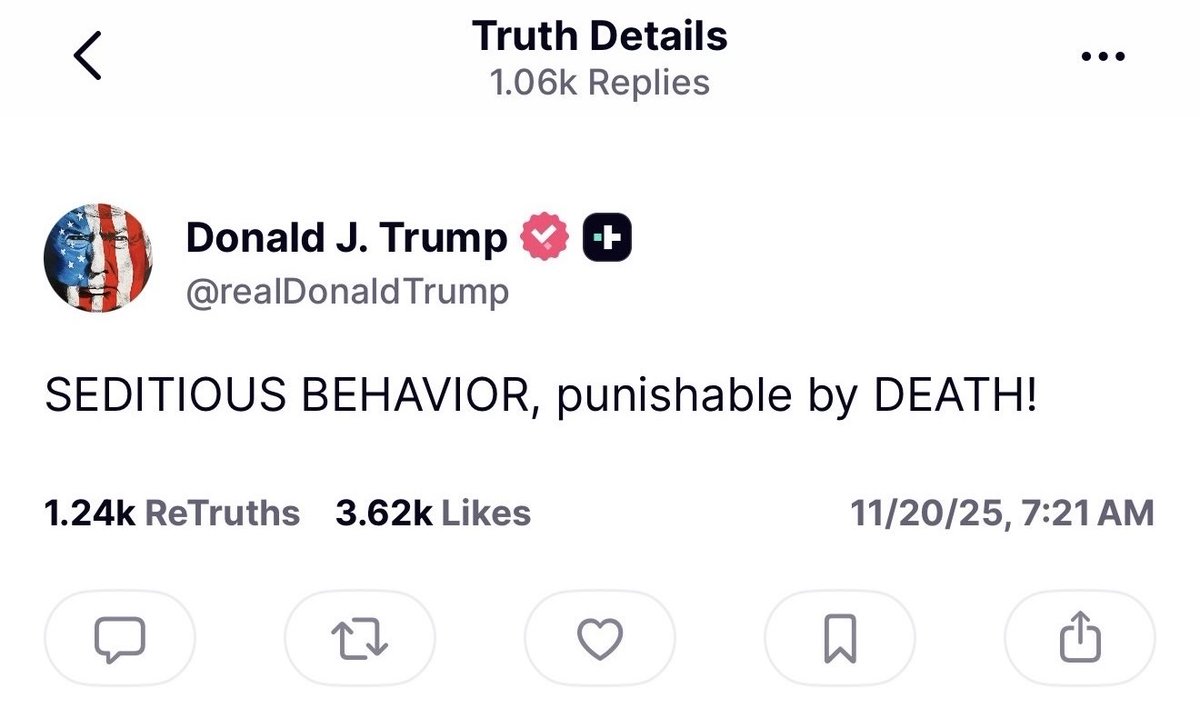 Democrats: "Support your oath to the Constitution and follow the law."

Trump: "This is treason, send them to their death!!!"
