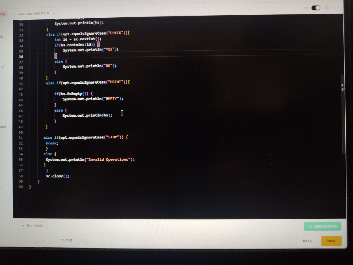 Nrusingh_p2023's tweet image. #Java 
#JavaProgramming  #DataStructures #CollectionsFramework 
Back to improving my Java skills! 
Diving deep into Collections today and solved a neat problem using HashSet — loving how efficient it makes lookups and duplicate handling.
Leveling up one data structure at a time