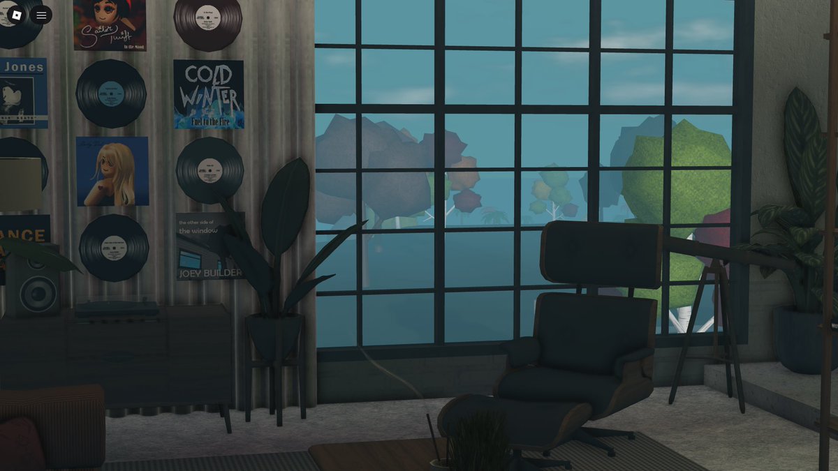 Bloxexdex's tweet image. Here’s a living room I made with the new items!

#ROBLOX 
#robloxbloxburg 
#bloxburgbuilds