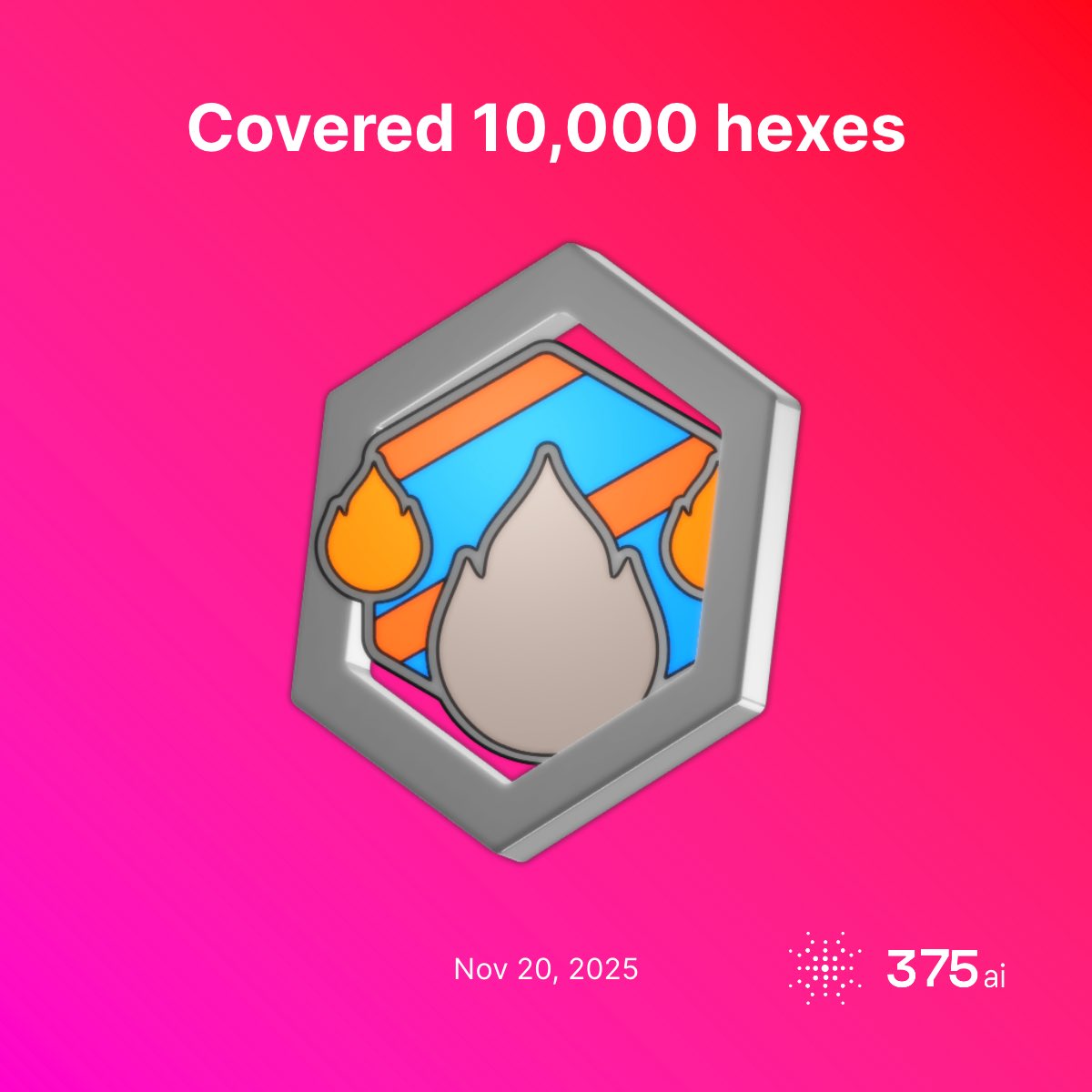 whyteolabode's tweet image. I just unlocked the &quot;Covered 10,000 hexes&quot; achievement in #375go! 🎉

Join me and get a bonus when you sign up!

app.375.ai/auth?invitatio…

#discovergo by @375ai_