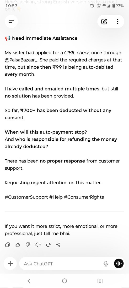 rushabhrajguru's tweet photo. @PaisaBazaar_in 
@policybazaar 

#CustomerSupport #help #ConsumerRights https://t.co/rOpVRKGQcJ