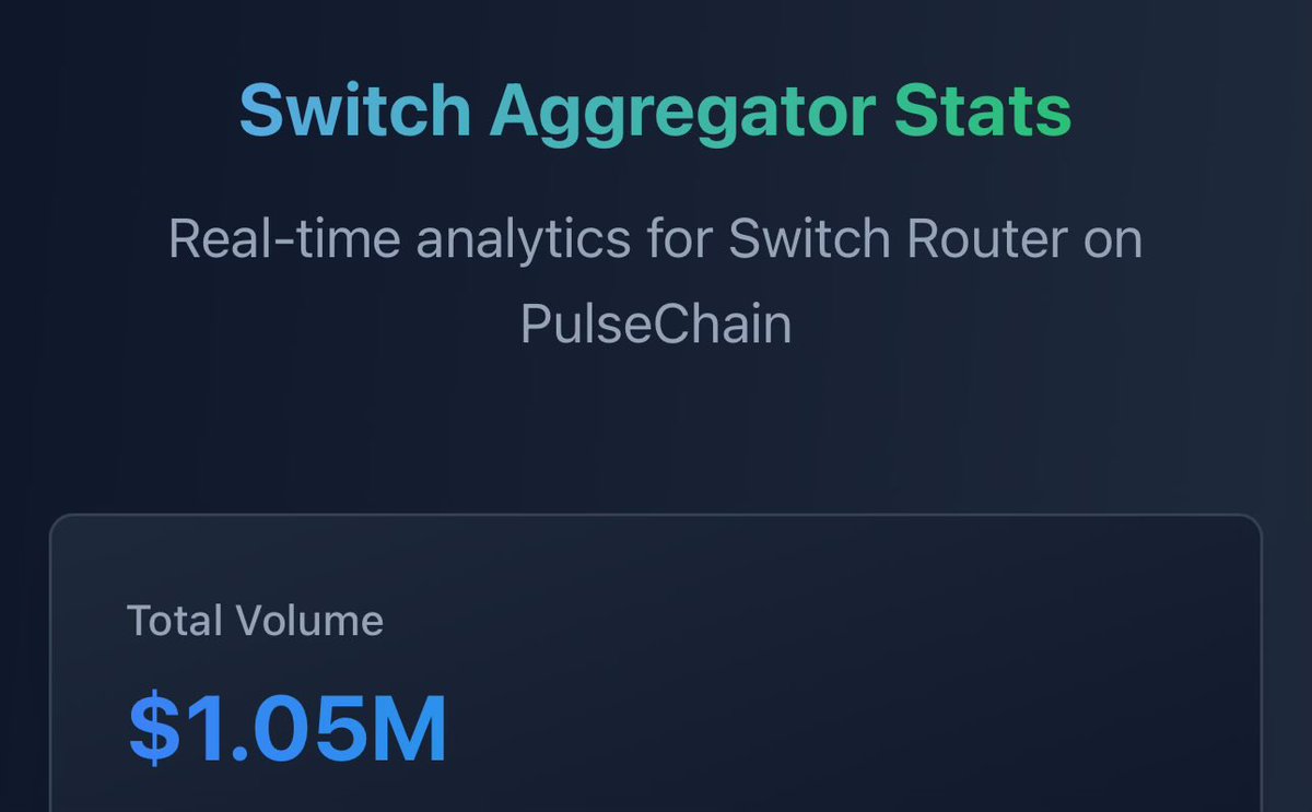BrandonR2R's tweet image. First 1 million in trading volume hit on #Pulsechain in 13 days. 

Thank you for your support. 

Switch for free on Switch.win