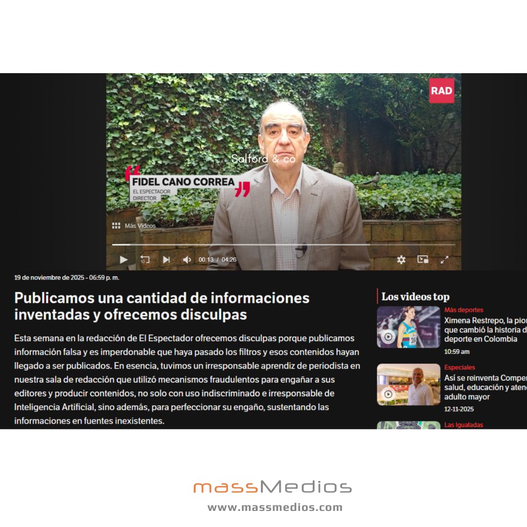 La disculpa de El Espectador revela algo mayor: la desinformación ya es estructural. Urgen filtros, verificación y audiencias críticas. La velocidad no puede ganarle a la verdad.

#MonitoreoDeMedios
#MonitoreoDeRedesSociales
#reputacióncorporativa
#SocialListening