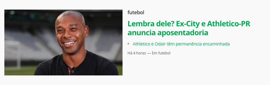 "Lembra dele?". Em que mundo o pessoal do GE vive??? O maluco multi-campeão com o Man City, jogou 2 copas do mundo.
