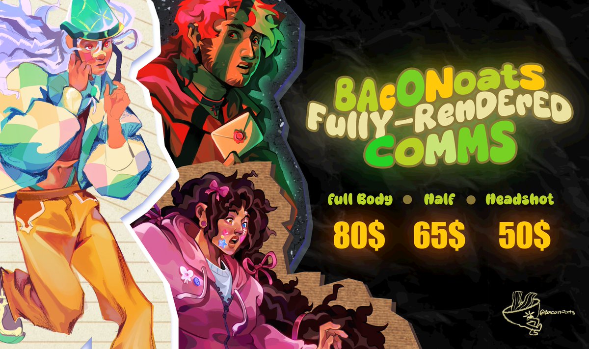 OPENING COMMS cause i am in need of funds....(for animation thesis film and perhaps....snackies)