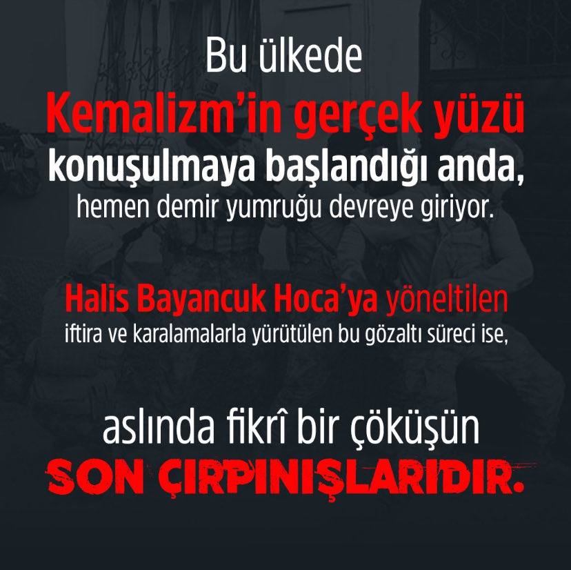 Kemalizmin olduğu yerde din özgürlüğü olmaz, onun gibi inanmak ve putlara tapmak zorundasın. Aksi halde iftiralarla, karalamalarla seni yok etmeye çalışır. Artık millet sizi tanıyor, iki yüzlü olduğunuzu biliyor. #KemalizmKurbanArıyor