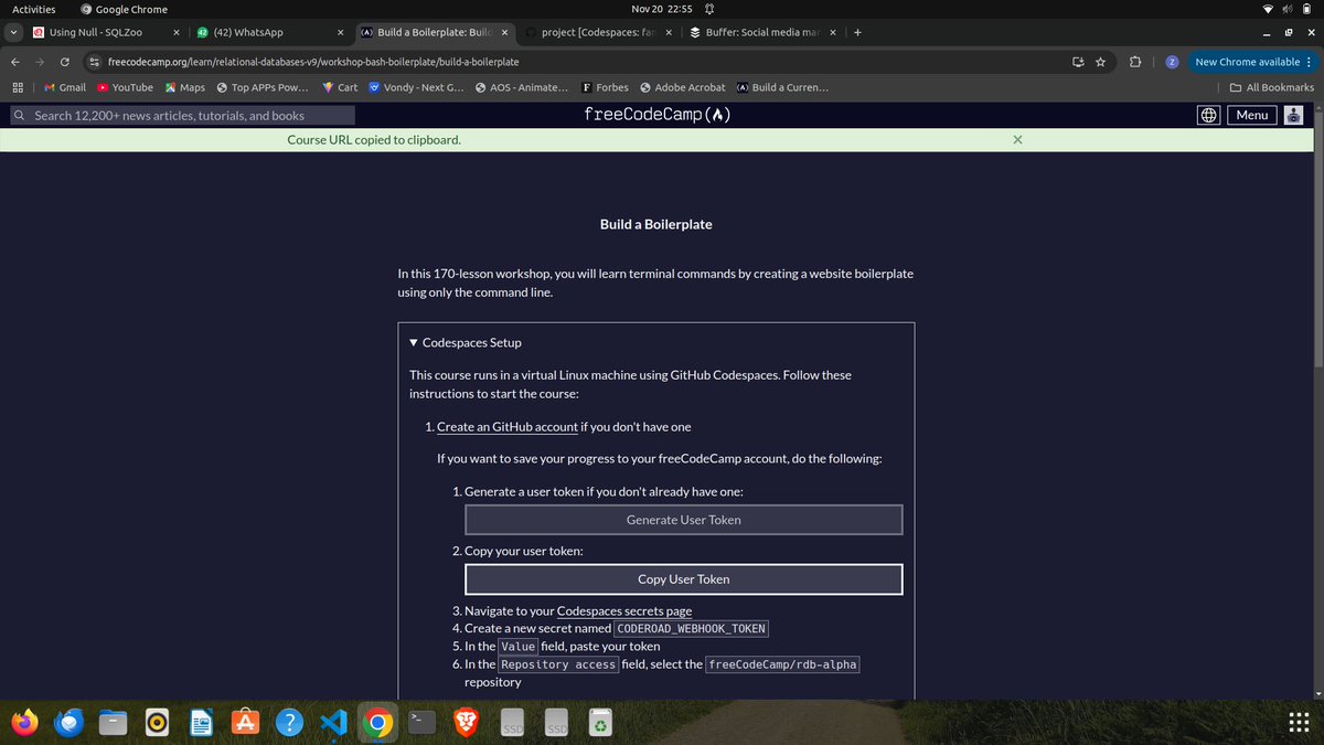 ZaidBadgujar's tweet image. 🔴 Day 107 &amp;amp; 108

--Solved more questions on JOIN
in Sql👩‍💻 
--Started #freecodecamp Database course
--Learn Bash cmds✅ 
--Solved React + Js Question.

#100daysofcode