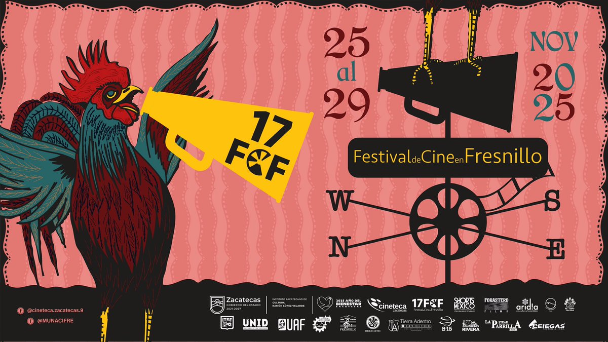 Estamos felices de anunciar que del 25 al 29 de noviembre se efectuará el 17º Festival de Cine en Fresnillo. ¡Gracias por hacerlo posible!