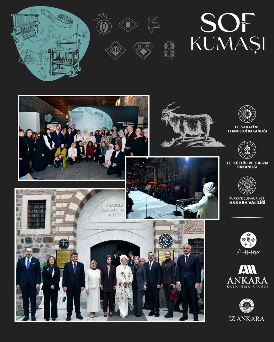 KalkinmaAjansGM's tweet image. Anadoludakiler: Sof’un Zamansız Yolculuğu

Ankara’nın yüzyıllar boyunca koruduğu zarafetin sembolü olan “Sof” kumaşın yeniden doğuşuna tanıklık ettik. 

Sayın Emine Erdoğan Hanımefendi’nin teşrifleriyle gerçekleşen bu anlamlı buluşma; Bakanlığımız, Kültür ve Turizm Bakanlığı,…