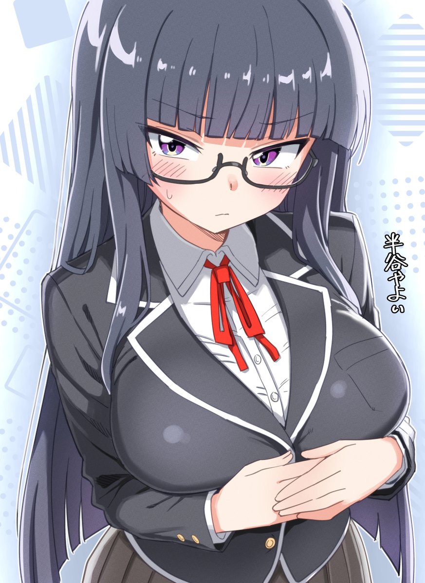 denmaru_v2's tweet image. 【学園／高校生組】
オリキャラの半谷やよい👓