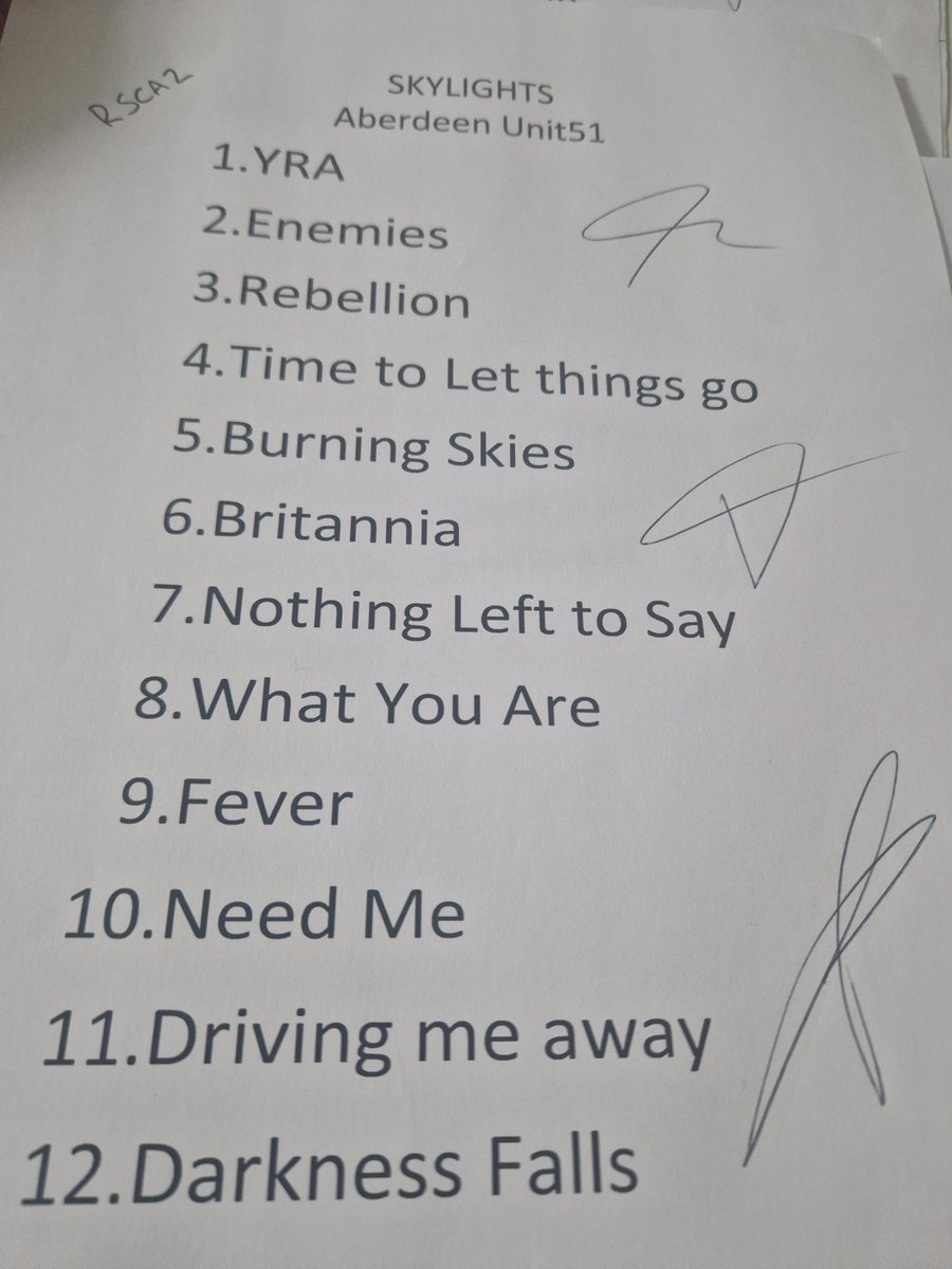 SkylightsYRA's tweet image. For everyone waiting for setlists. On it now #ASAW