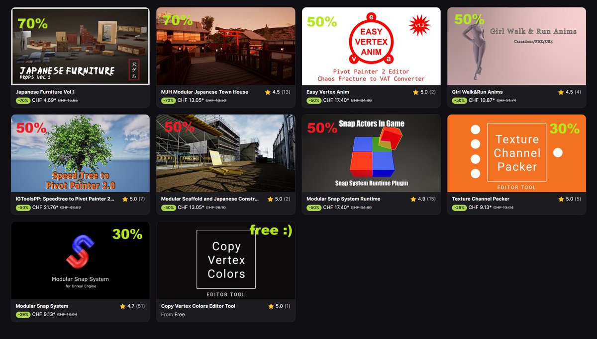 games_inu's tweet image. All out plugins and assets are on sale for BF! Link in reply #UE5