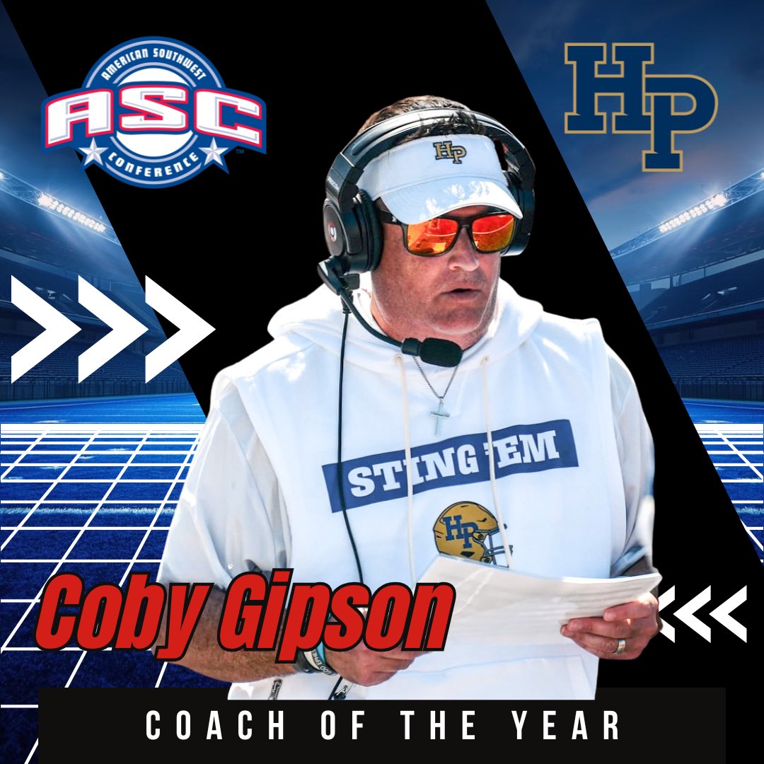 Congratulations to the 2025 ASC Football Coach of the Year, Coby Gipson from Howard Payne! 

#ASCsports #ASCfb #d3fb