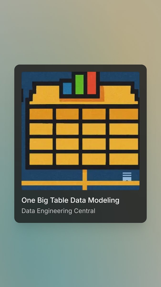 dataenggdude's tweet image. One Big Table Data Modeling open.substack.com/pub/dataengine… #datamodeling #data