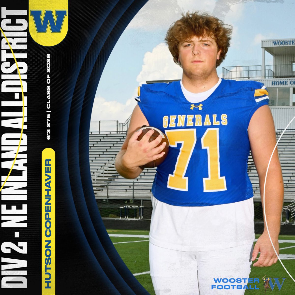 🚨 Huge Shoutout 🚨
Congrats to Senior OL/DL Hutson Copenhaver for being voted by the media as Honorable Mention D2 All-Northeast Inland District.   Way to go Cope 👏🏼💪🏼⚔️ #bleedthisBlue🔵
<a href="/hutsoncope67/">Hutson Copenhaver</a>