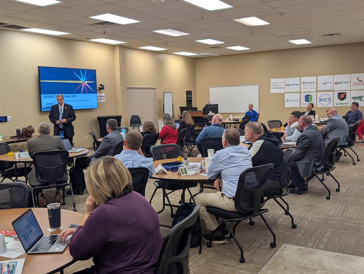 ESSDACK's tweet image. Dr. Watson was in the office today for our Superintendents Council! Thank you to Simpson Construction for sponsoring lunch.