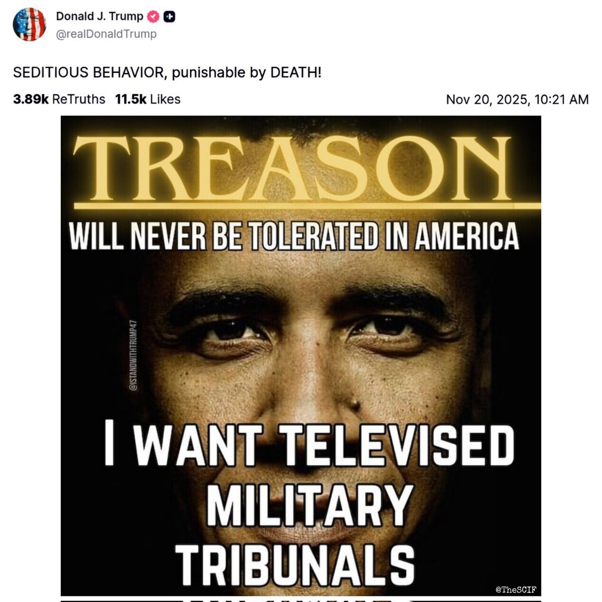 TREASON will NEVER be tolerated in America.

Those responsible MUST be held accountable.