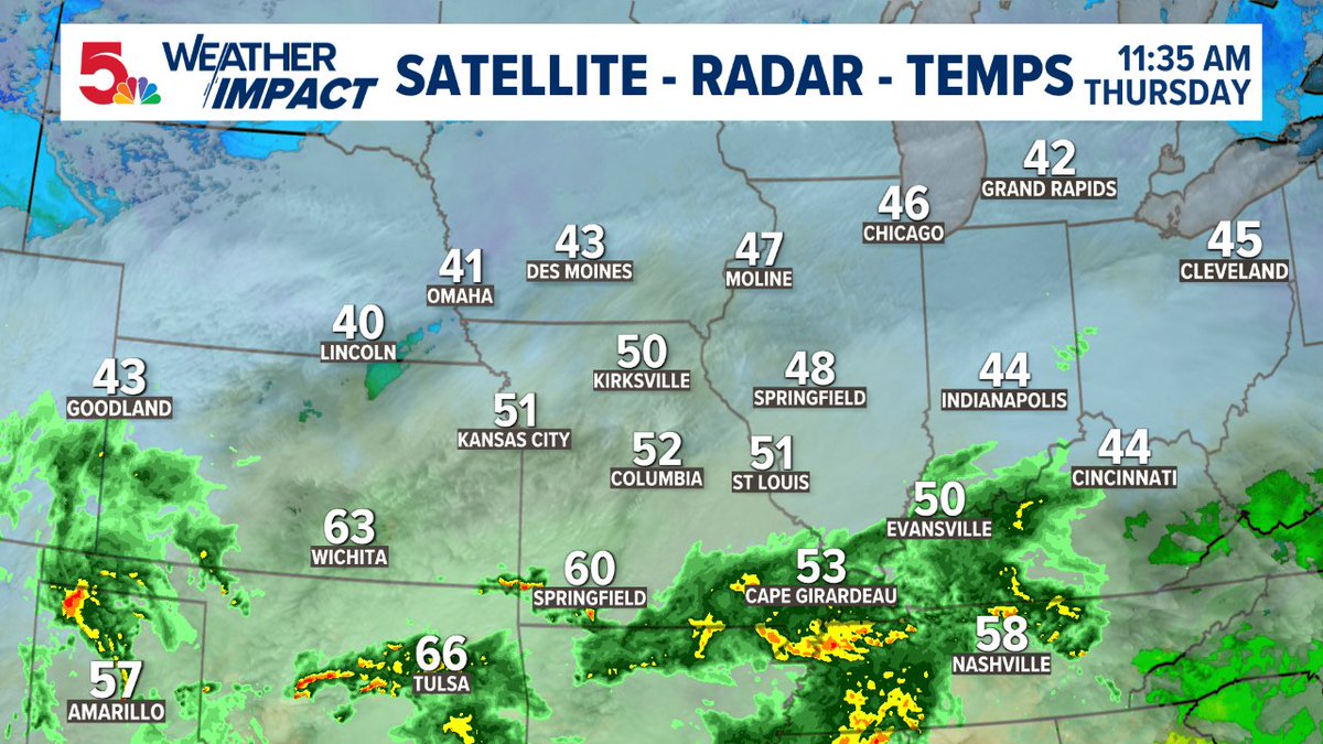 scottontvKSDK's tweet image. A look at clouds, radar and temps across the region. Get the latest forecast at ksdk.com/weather #stlwx