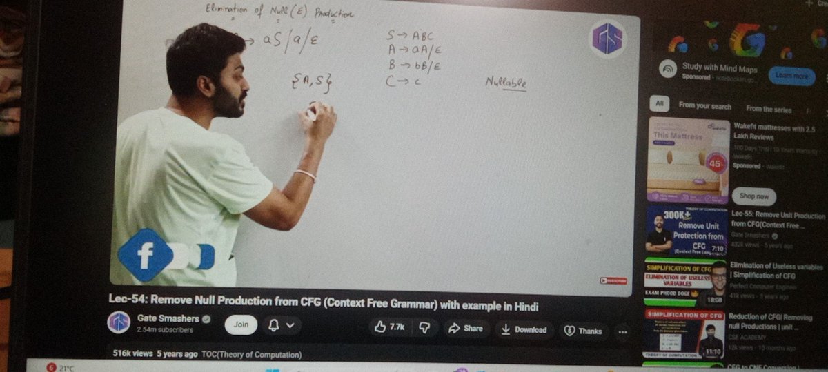 Code_16_debug's tweet image. Learning one of the toughest subject theory of computation 🥲😭