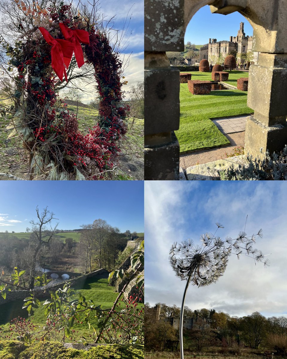 Winter sunshine at Haddon Hall this morning 🎅🏻🎄💚