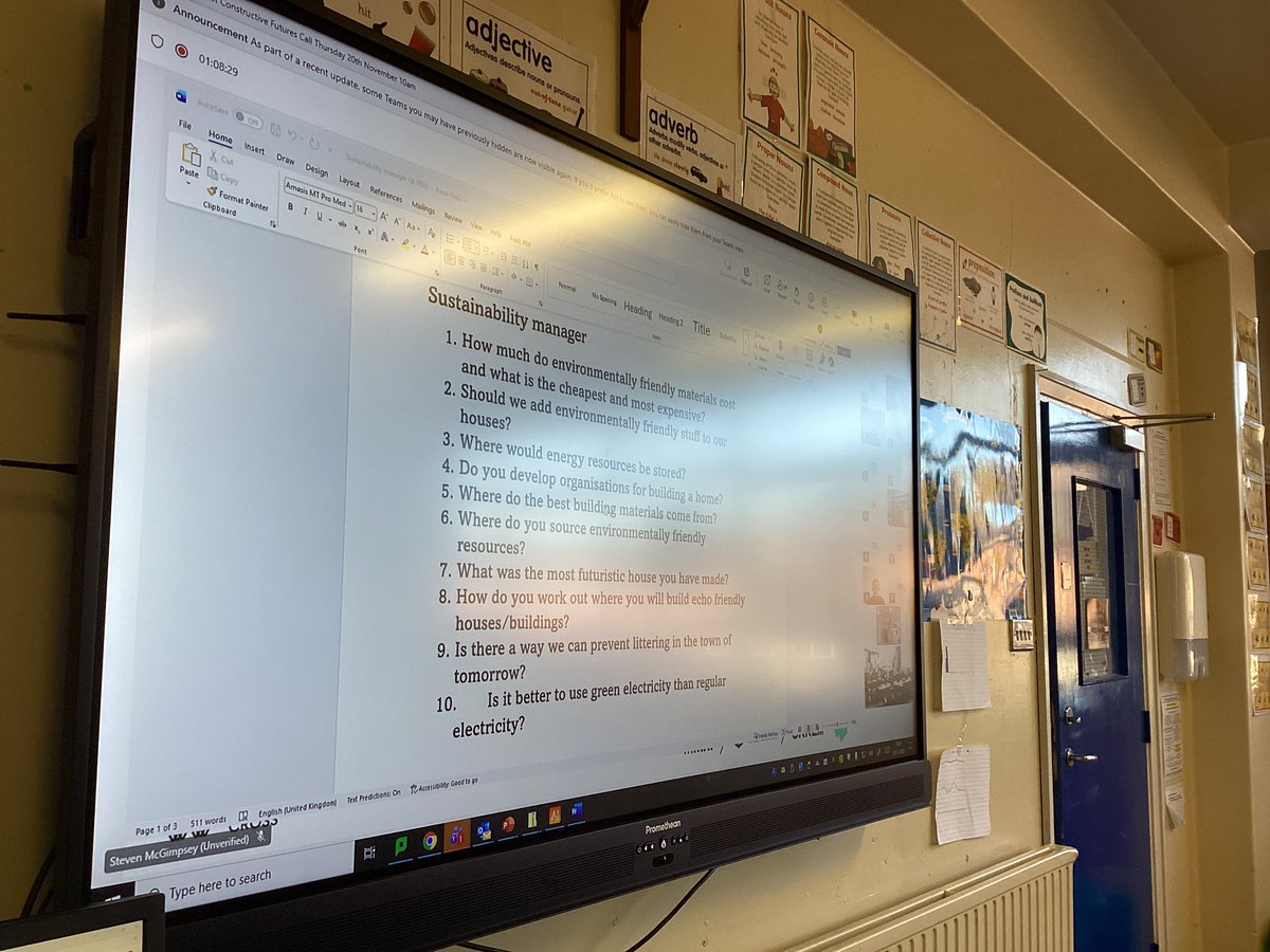 HolyChildPSBel's tweet image. P6C had a Q&amp;amp;A with a Sustainability Manager and Builder from @McAleerRushe to find out about the new development at Weavers Cross. They were so delighted with the children’s questions that they shared them with the other 19 schools taking part.
#SharingCaringLearning @SentinusNI