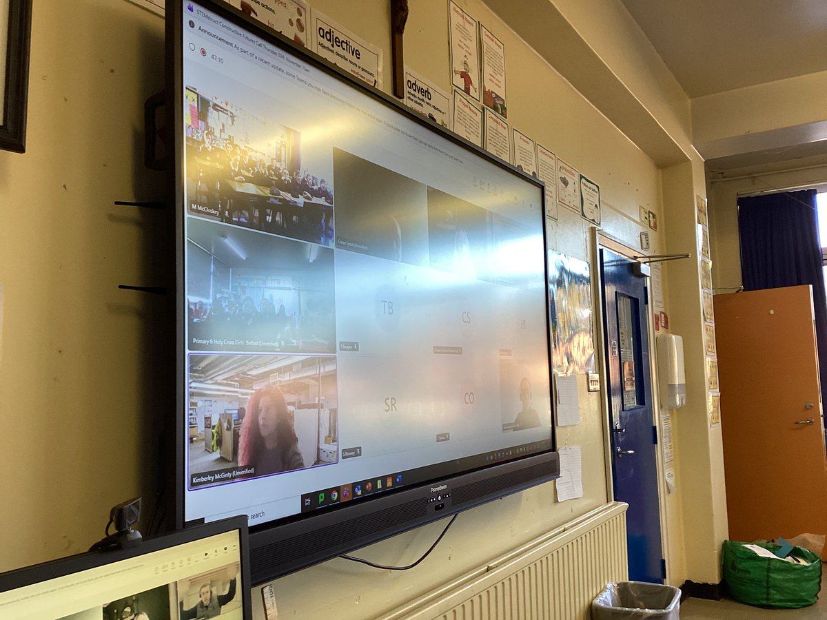 HolyChildPSBel's tweet image. P6C had a Q&amp;amp;A with a Sustainability Manager and Builder from @McAleerRushe to find out about the new development at Weavers Cross. They were so delighted with the children’s questions that they shared them with the other 19 schools taking part.
#SharingCaringLearning @SentinusNI