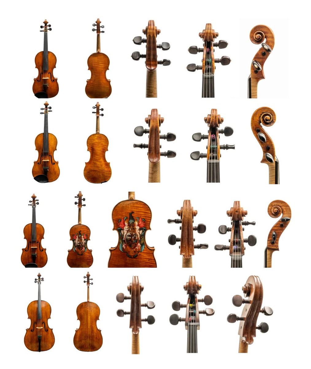 BenningViolins's tweet photo. Owned by the University of Saskatchewan, these four stupendous instruments crafted by the Amati family of violin makers comprise one of the only complete #Amati quartets in the world. A 1637 violin, a 1627 #violin, a 1607 #viola and a 1690 #cello that are regularly played. 🎻 https://t.co/p6tjZBEcX2
