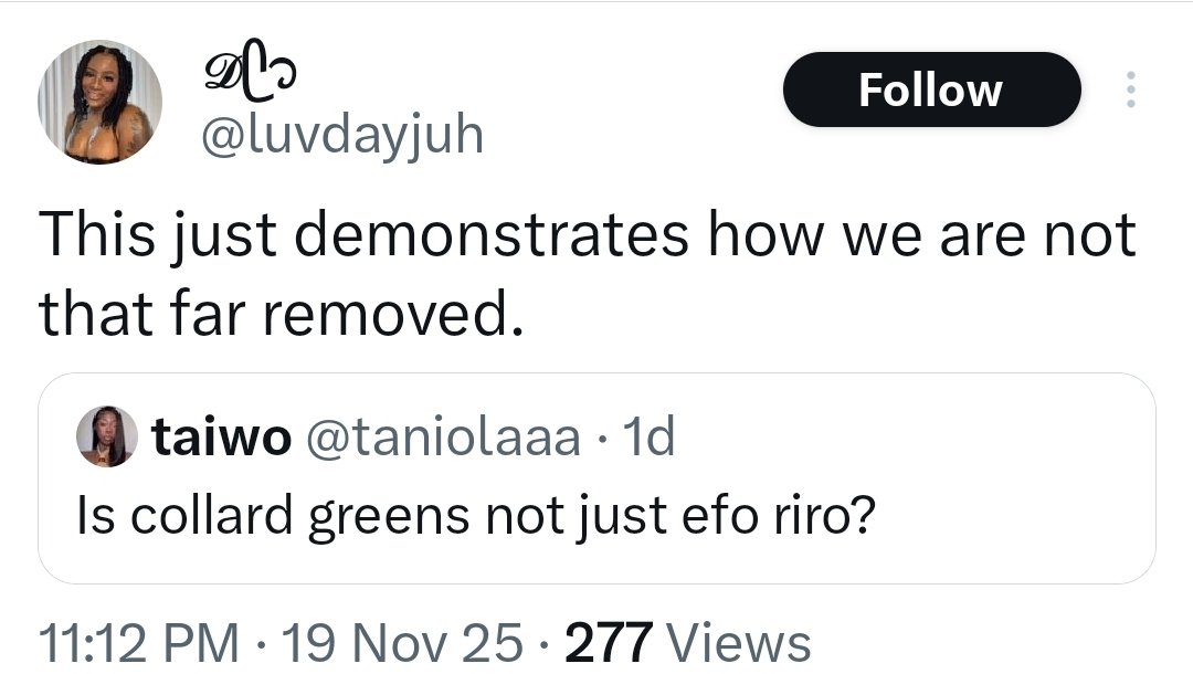 ADOSME1's tweet image. &quot;We&quot; who are not that far removed? Collard greens are distinctly from American Descendants of Slavery culture. #ADOS became our own culture when we were sold by the Africans.