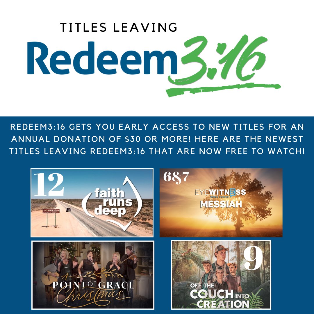 Check out what’s now out of Redeem3:16 and available to watch for FREE!

#free #freecontent