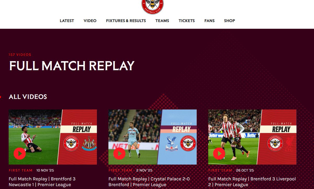 SebC__'s tweet image. Dunno if anyone cares, but on the majority of Premier League clubs websites you can rewatch games for free

Sometimes with an email account