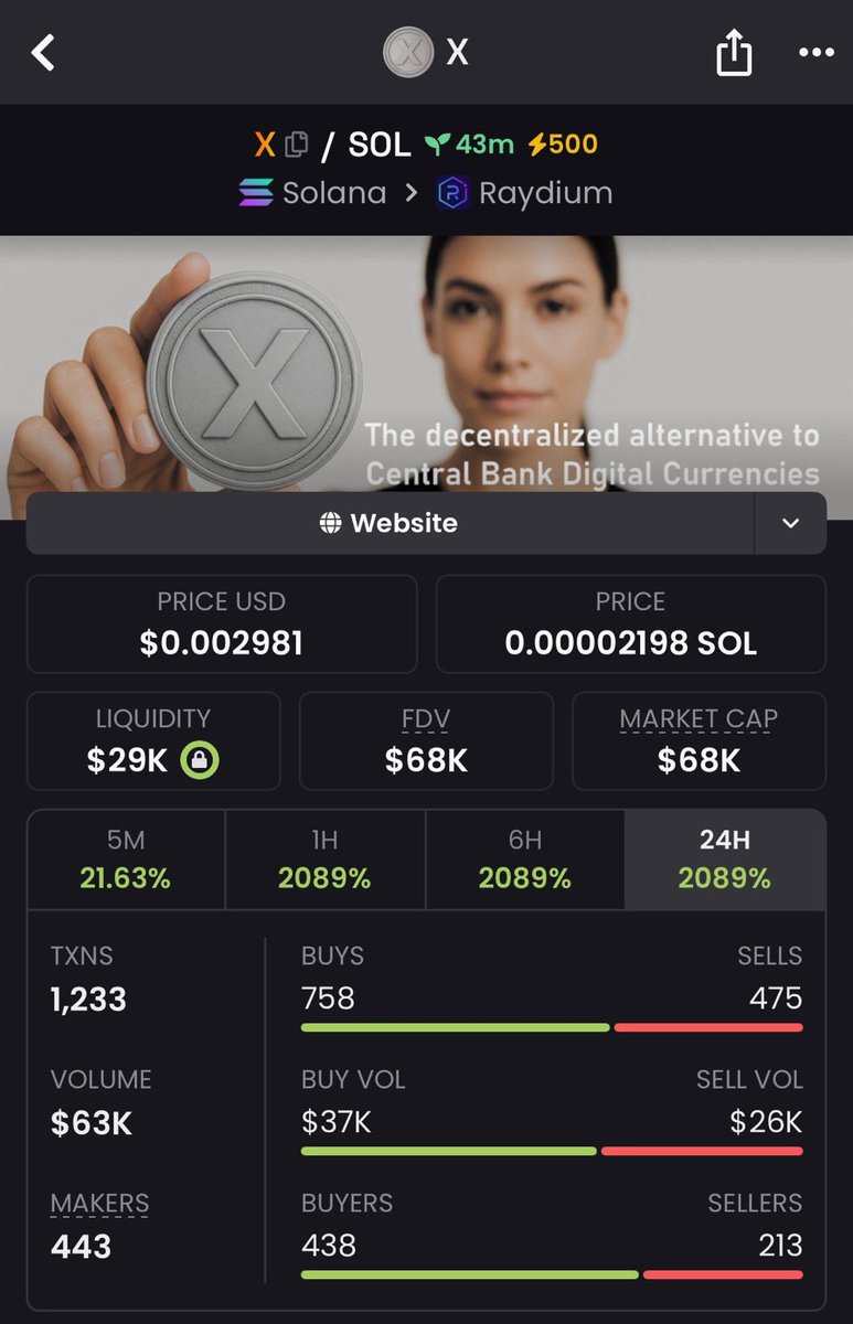 GemSniper_'s tweet image. 2x on $X

A1jhzJp6RF9dkCY4vec3c1AHro5ivaVLVGrRKY9HYfHi