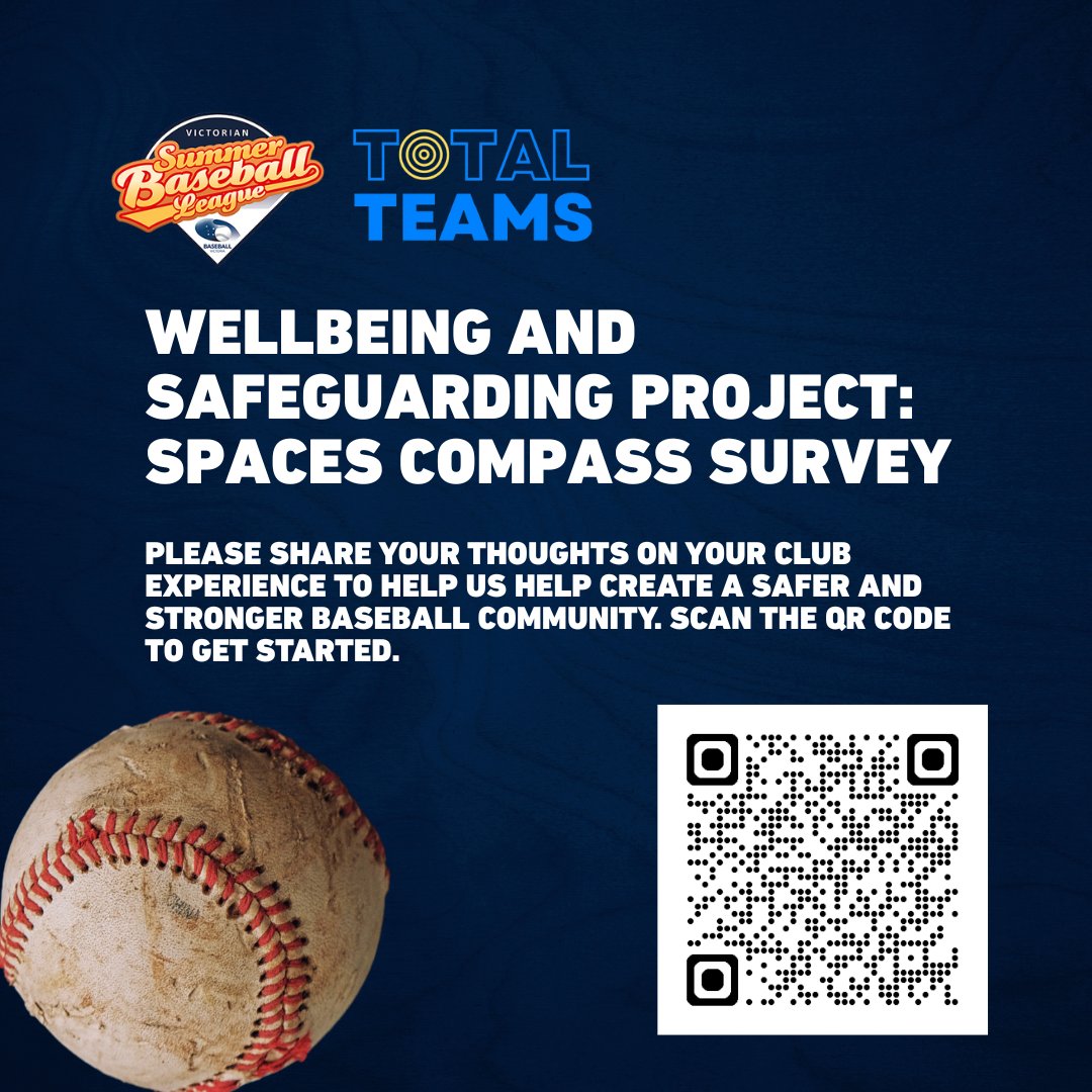 As part of our ongoing Wellbeing and Safeguarding Project with Total Teams, the SPACES Compass Survey is now live, and we encourage all VSBL members to share their experiences. 

Please scan the QR code to access the survey: smart.tools-foundry.com/zs/ylBZ4o

#wellbeing #clubsafety