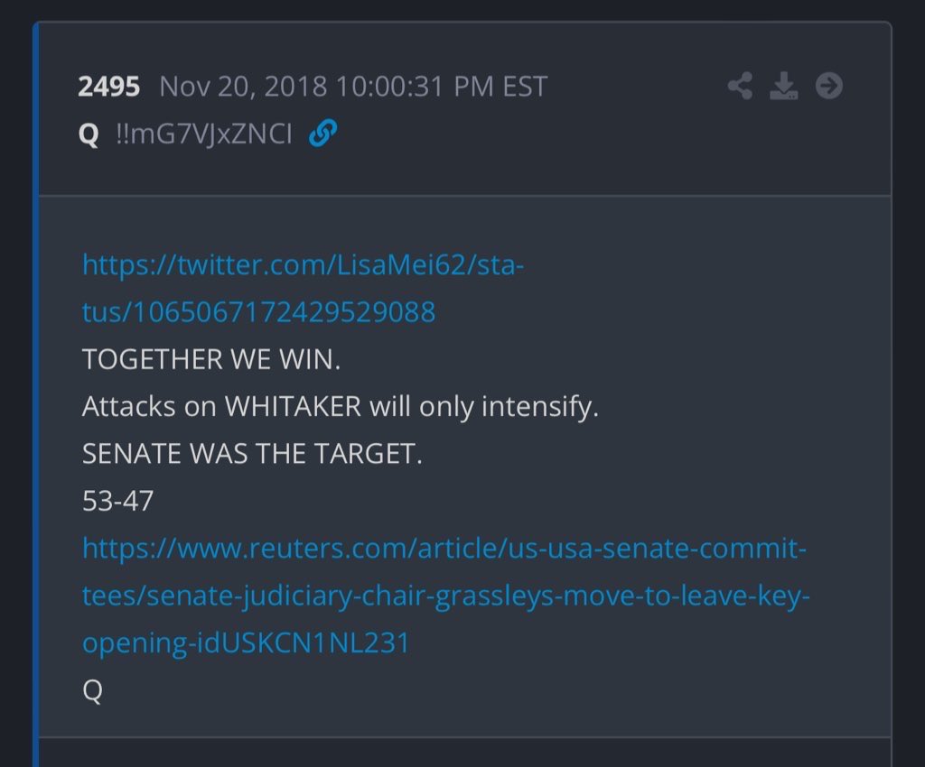 7 years ago today…

Happy Q Anniversary <a href="/TheNotoriousLMC/">Lisa Mei</a> 
🇺🇸💃🏻🫡🎉🐸

“TOGETHER WE WIN.” 🙏🏻❤️

<a href="/RealCordicon/">Cordicon</a> 🦅