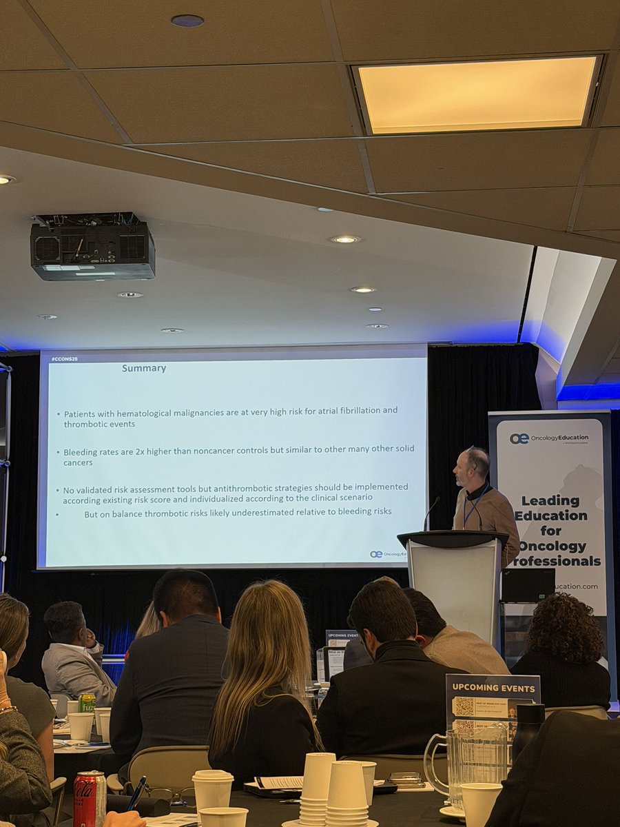 drchrisyu's tweet image. Ending day 1 of @CCardiacON 2025 by discussing everyday clinical #cardioonc challenges. 5-FU vasospasm, anti coagulation management in hematological malignancies &amp;amp; LV Dysfn during cancer therapy @AZafar_MD Dr Karine Ronan, Dr Ian Paterson &amp;amp; Dr Kai Wu