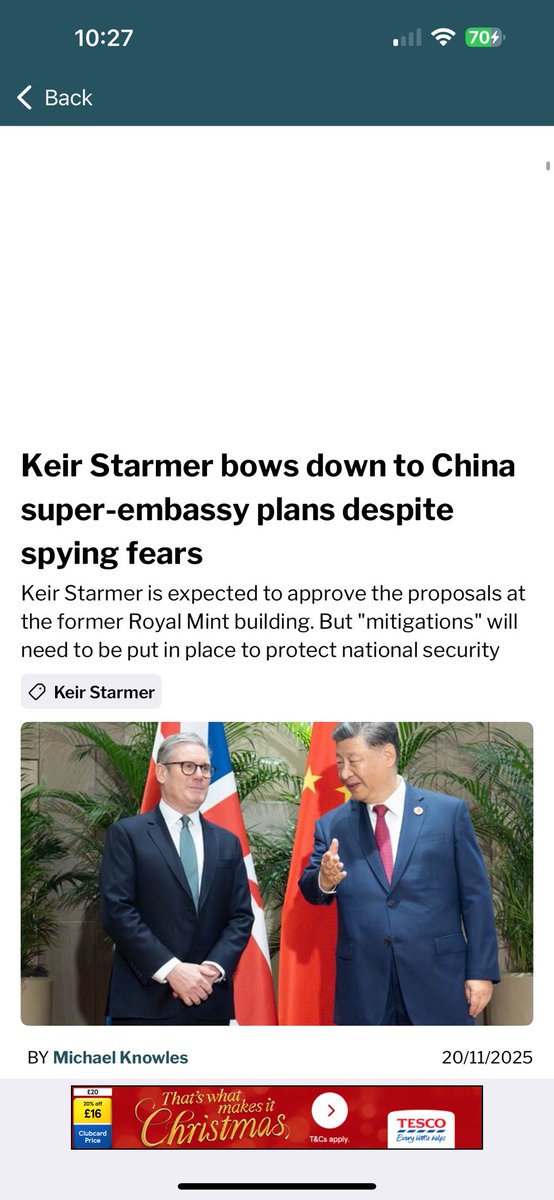pritipatel's tweet image. Keir Starmer really hates Britain.

He&apos;s jetting off to Beijing, days after our intelligence services issued alerts about Chinese espionage following the massive spy case. 

He&apos;s so desperate &amp;amp; unprincipled he will rubber stamp the Chinese super embassy &amp;amp; put Britain at risk.