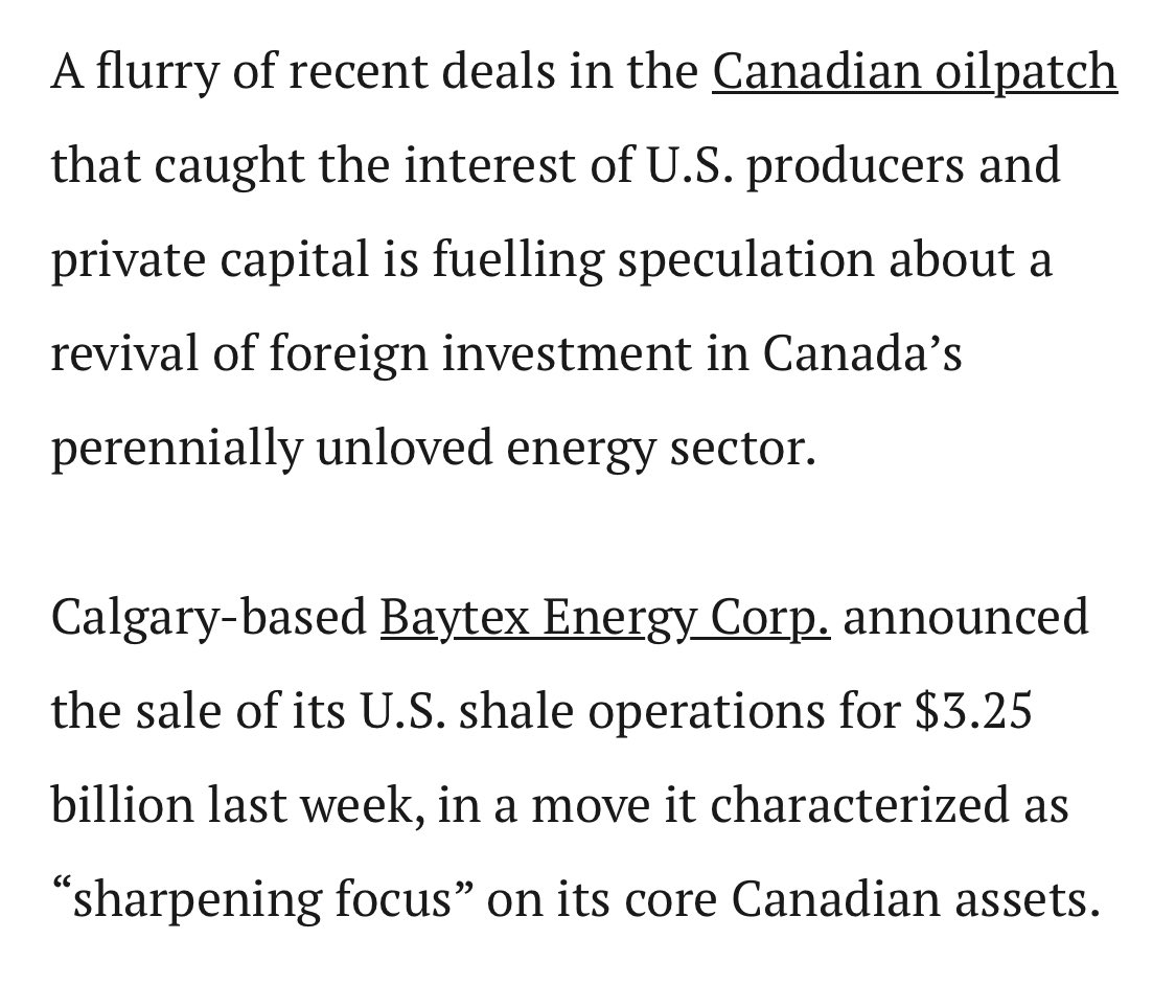 AlbertaGreyWolf's tweet photo. Beginning of a new era for the #Alberta #oilpatch or just a false signal? 

#FT #Baytex #Calgary https://t.co/2bYNLFuN5b