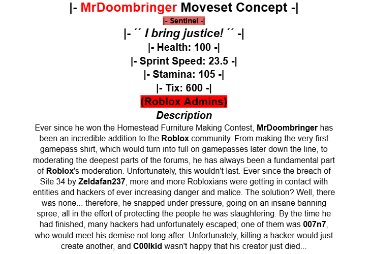 Buckethead1352's tweet image. My moveset concept of Doombringer i made for @TLRRoblox