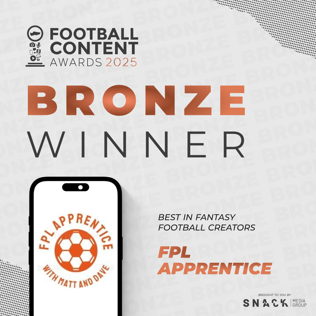 The_FCAs's tweet image. 🥉⚽️ The Best In Fantasy Football - Creators Bronze Award goes to... FPL Apprentice @FPL_apprentice1