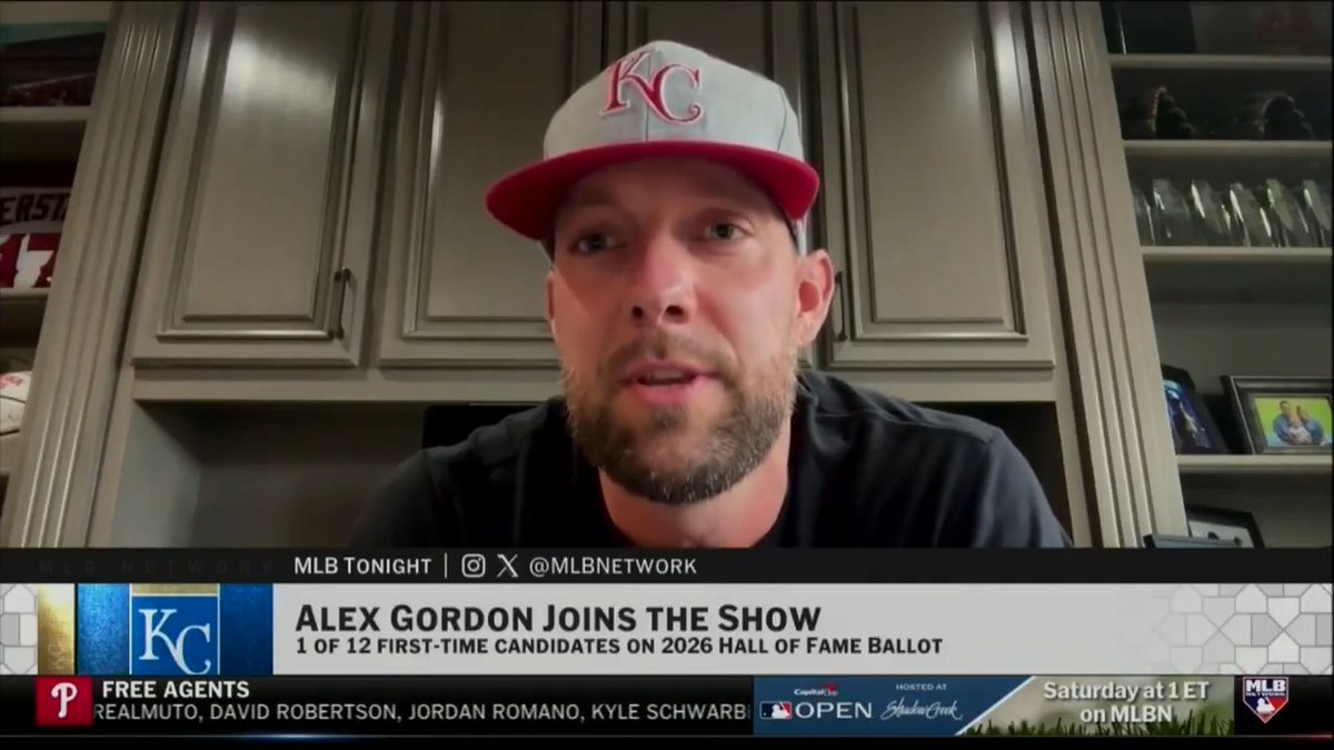 ⚾️ @Royals Hall of Famer
⚾️ 2015 World Series champ
⚾️ 8x Gold Glove Award winner
⚾️ 3x All-Star

14-year veteran Alex Gordon joins #MLBTonight to talk about what it means to be on the 2026 Hall of Fame ballot. 
