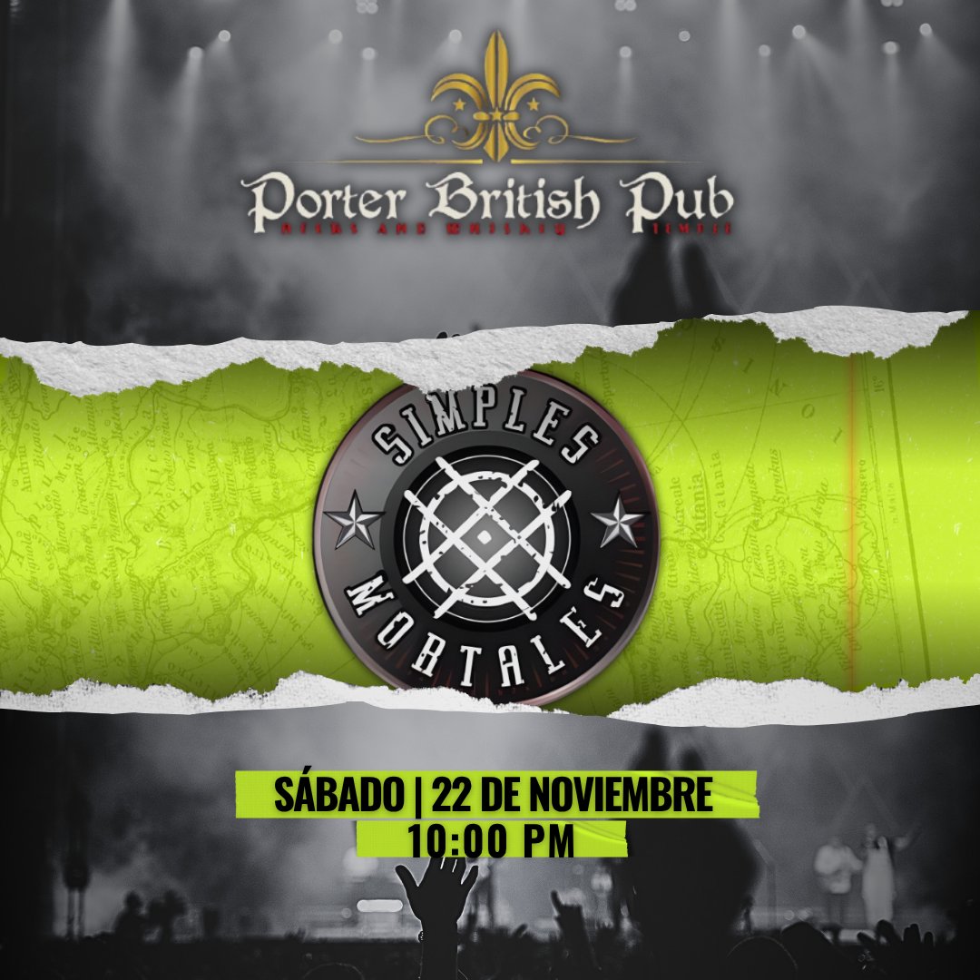 SimplesUruapan's tweet photo. ¡Sábado 22 de Noviembre! 
Los esperamos en Porter British Pub Uruapan para una completa noche de rock y buenos tragos 🤟🏻

° Reservaciones en el Facebook de Porter British Pub 📍
° 10:00 PM ⌚
° Sábado 22 de Noviembre 🗓️ https://t.co/dARRGyUFnt